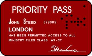 Avengers Priority Pass ID Card John Steed  