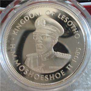 LESOTHO 1 Loti 1985 Silver Proof Silver Jubilee of King  
