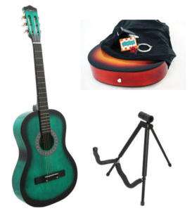 NEW Crescent GREEN Acoustic Guitar+STAND+Accessories  