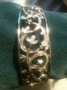 10 Carat Diamond Sterling Silver Cuff Bracelet gift  
