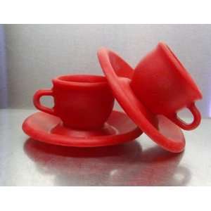  Pair of Silicone Espresso Cups with Saucers