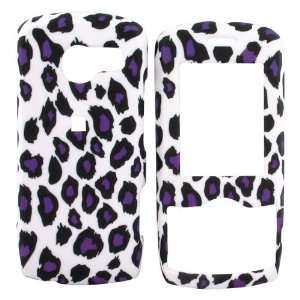  For LG Lyric MT375 Rubberize Hard Case Purple Leopard 