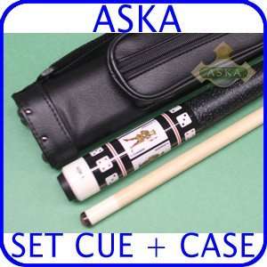   Pool Cue Stick Aska CD6 + Black Cue Case 1x1: Sports & Outdoors