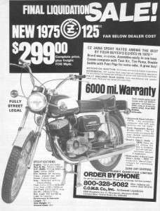 1975 Jawa CZ 175 Sport Motorcycle Original Ad  