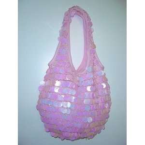 Celebrity Style Sequined Hobo Bag Purse   Pink