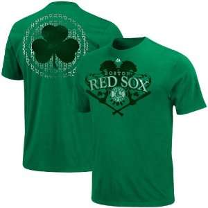  MLB Majestic Boston Red Sox Celtic Catch T Shirt   Green 