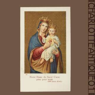 Our Lady of the sacred heart vintage holy card  