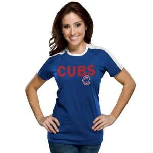 Chicago Cubs Womens Nike Royal Centerfield Raglan T Shirt  