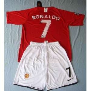  Manchester United home 08/09 # 7 Ronaldo kids size L 