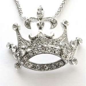    Crown Fleur De Lis Crystal Necklace Juicy Necklace 