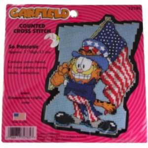   Garfield Counted Cross Stitch Kit  So Patriotic: Arts, Crafts & Sewing