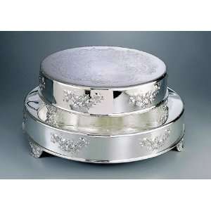  Round Silver Cake Stands Set of 2