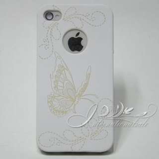   Flowers butterfly Design hard Cover Case For Iphone 4S 