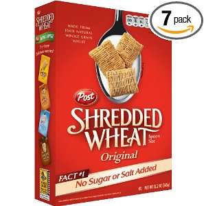 Post Spoon Size Shredded Wheat, 12.2 Ounce Box (Pack of 7)  