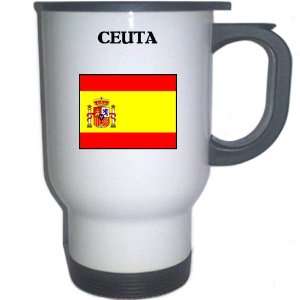 Spain (Espana)   CEUTA White Stainless Steel Mug 