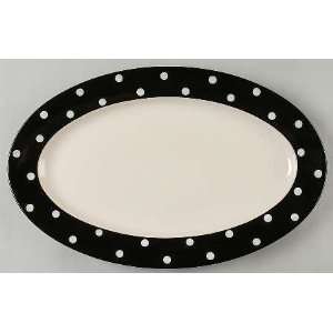 : Spode Baking Days Black Oval Serving Platter, Fine China Dinnerware 