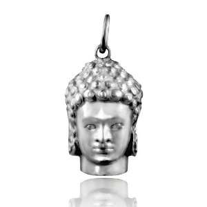  Buddha Head Buddhist Symbol 925 Sterling Silver Pendant P 