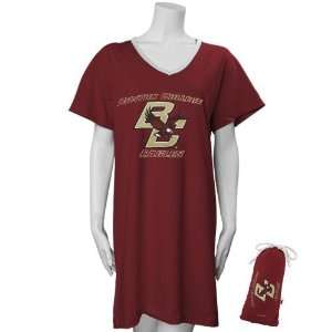   College Eagles Maroon Ladies Nightshirt in a Bag: Sports & Outdoors