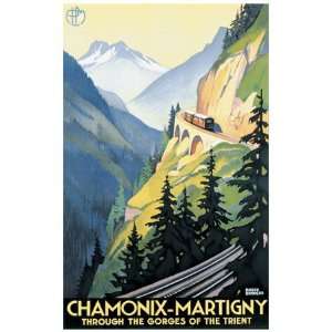Chamonix Martigny Giclee Poster Print by Roger Broders, 18x24