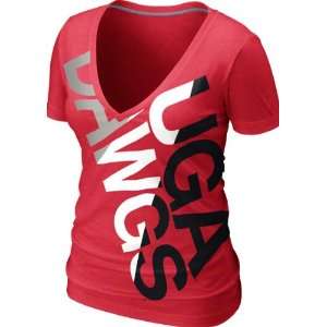   Red Heather Nike Tri Blend Deep V neck T Shirt
