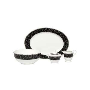  Mikasa Elegant Scroll Black Oval Platter, 16 Kitchen 