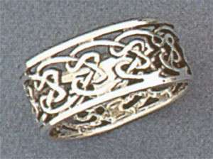 Sterling Silver Celtic Ring Open Band Sizes 6 9  
