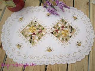 Country Flowers Embroidered Doily Place Mat 28x42cm L011903  