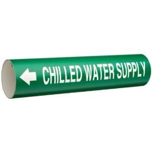   Sheet White On Green Color Pipe Marker Legend Chilled Water Supply