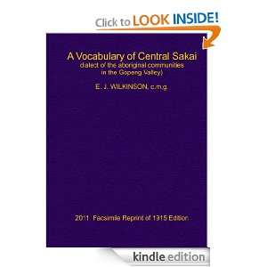Vocabulary of Central Sakai dialect of the aboriginal communities in 
