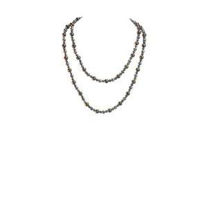    Chocolate and Gray Freshwater Pearl Necklace   44 Inches: Jewelry