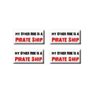   Vehicle Car Is A Pirate Ship 3D Domed Set of 4 Stickers: Automotive