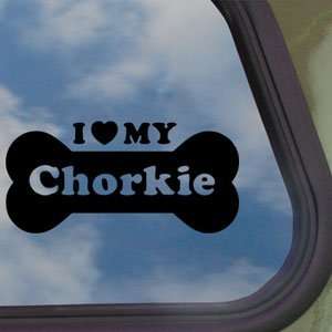 I Love My Chorkie Black Decal Car Truck Window Sticker 