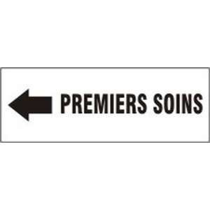  PREMIERS SOINS Sign   5 x 14 Adhesive Dura Vinyl