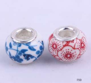 multicolor design big hole colored ceramic beads FIT European Charm 
