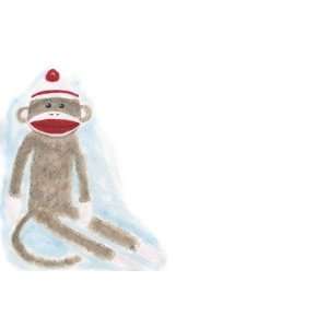  Sock Monkey, Custom Personalized Boy Birthday Invitation 