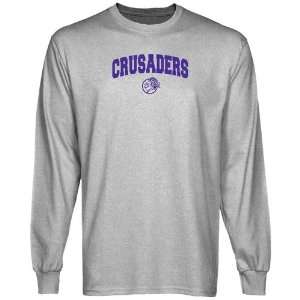   Holy Cross Crusaders Ash Logo Arch Long Sleeve T shirt: Sports
