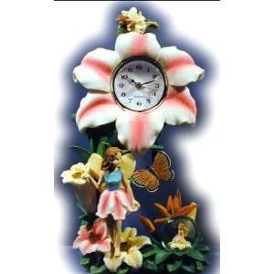  Orchid Fairy Snowdome Pendulum Clock