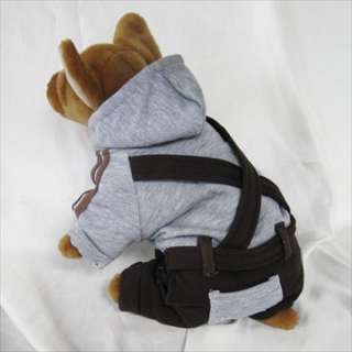Gray Overall pet Jumpsuit dog clothes Chihuahua  