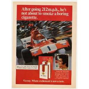  1974 Viceroy Cigarette Race Car Racing Print Ad (6065 