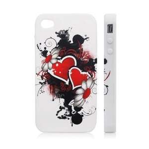  iPhone Case Iphone 4 Design Cover Case White Heart Snap On 
