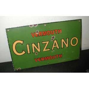  Old Porcelain Sign Cinzano Vermouth Smaltatto, Enamel Sign 