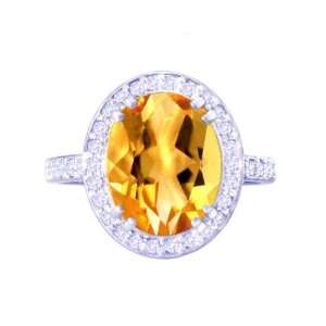   Gemstone and Diamond Engagement Ring Citrine, size5 diViene Jewelry