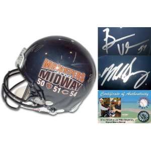  Brian Urlacher/Mike Singletary Signed Logo Auth Helmet 