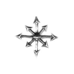 Chaos Symbol Pendant Necklace Silver Tone Charm Womens Mens 