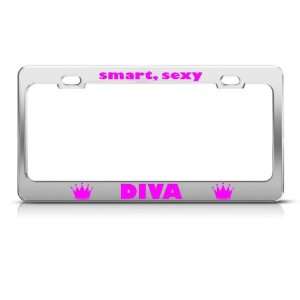  Sexy Smart Diva license plate frame Stainless Metal Tag 