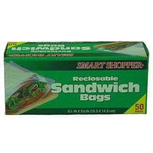  Smart Shopper Reclosable Sandwich Bags, 50 count