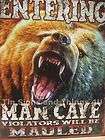 Man Cave Grizzly Bear TIN SIGN funny decor bar hunting garage warning 