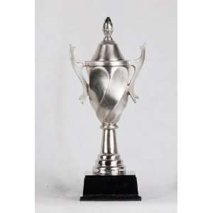  10 inch Small Pewter Plain Champion Cup Trophy Figurine 