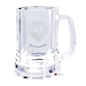 Macalister Clan Crest 500ml Engraved Glass Tankard