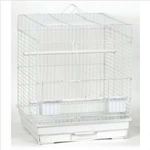   Pet S 1818 7 WH WH Square Roof Bird Cages in White / White Pet